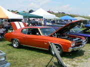 ORANGE CHEVELLE WITH WHITE STRIPES